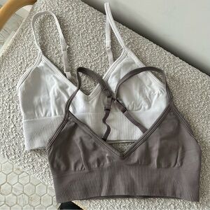Lululemon Bralette bundle - White & Taupe